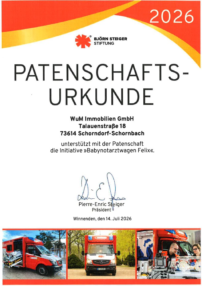 Urkunde Babynotarztwagen 2026